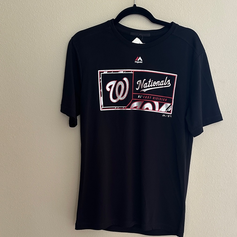 Majestic Black Nationals Short Sleeve Tee NWT